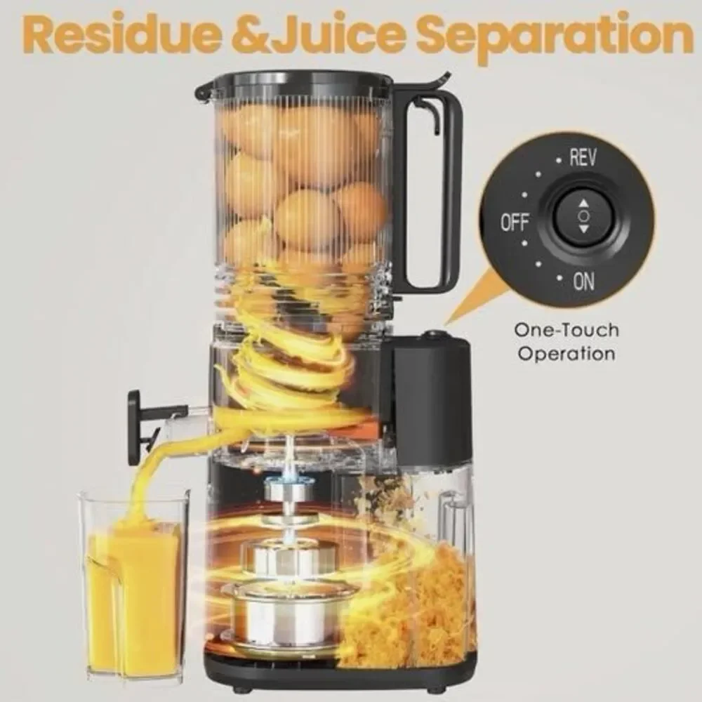 YOYDS Slow Masticating Juicer Black JE120-83M00 350W BPA Free Large Feed